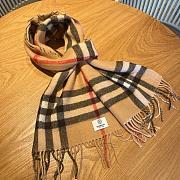 	 Kitlife Burberry Tartan Monogram Unisex Cashmere Fringes Logo Scarf Yellow - 30*180cm - 2