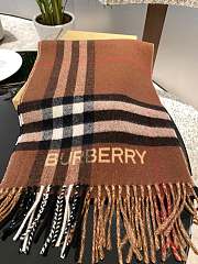 Kitlife Burberry Checked Cashmere Scarf Brown/Black - 30x168cm - 2