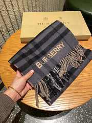 Kitlife Burberry Checked Cashmere Scarf Brown/Black - 30x168cm - 1