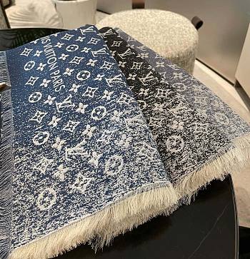 Kitlife Louis Vuitton DENIM GRADIENT MONOGRAM SHAWL - 140*140cm