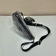 Kitlife Prada Triangle Saffiano leather shoulder bag with crystals black - 1BH190 - 26x14x12cm - 3