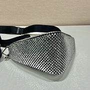 Kitlife Prada Triangle Saffiano leather shoulder bag with crystals black - 1BH190 - 26x14x12cm - 2
