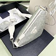 	 Kitlife Prada Triangle Saffiano leather shoulder bag with crystals white - 1BH190 - 26x14x12cm - 4