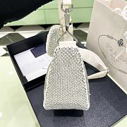 	 Kitlife Prada Triangle Saffiano leather shoulder bag with crystals white - 1BH190 - 26x14x12cm - 5