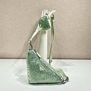 	 Kitlife Prada Triangle Saffiano leather shoulder bag with crystals green mint - 1BH190 - 26x14x12cm - 5