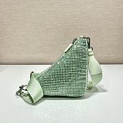 	 Kitlife Prada Triangle Saffiano leather shoulder bag with crystals green mint - 1BH190 - 26x14x12cm - 4