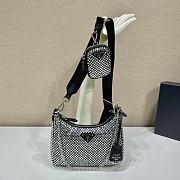 Kitlife Prada Re-Edition 2005 satin black bag with crystals - 22x18x6.5cm - 1