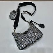 Kitlife Prada Re-Edition 2005 satin black bag with crystals - 22x18x6.5cm - 2