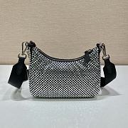 Kitlife Prada Re-Edition 2005 satin black bag with crystals - 22x18x6.5cm - 5