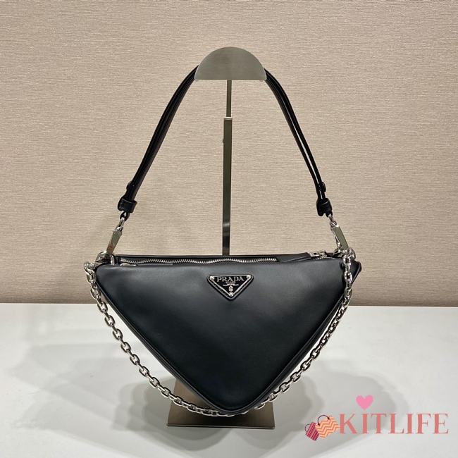 	 Kitlife Prada Symbole leather mini black bag - 28x16x13cm - 1