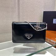 Kitlife Prada Brushed leather shoulder black bag - 19x10.5x3.5cm - 1