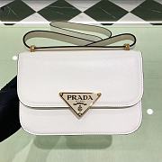 	 Kitlife Prada Saffiano leather shoulder white bag - 1BD320 - 22x15x6cm - 1