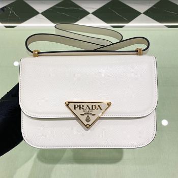 	 Kitlife Prada Saffiano leather shoulder white bag - 1BD320 - 22x15x6cm