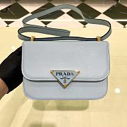	 Kitlife Prada Saffiano leather shoulder celeste bag - 1BD320 - 22x15x6cm - 1