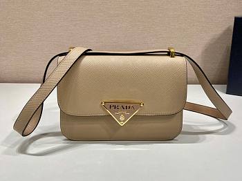 	 Kitlife Prada Saffiano leather shoulder sand beige bag - 1BD320 - 22x15x6cm