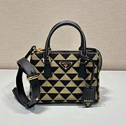 Kitlife Prada Galleria embroidered fabric mini black/beige bag - 20x14.5x9.5cm - 1