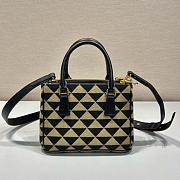 Kitlife Prada Galleria embroidered fabric mini black/beige bag - 20x14.5x9.5cm - 2