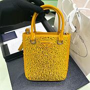 	 Kitlife Prada Small satin tote bag with crystals pineapple yellow - 17.5x5x15cm - 5