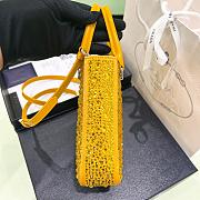 	 Kitlife Prada Small satin tote bag with crystals pineapple yellow - 17.5x5x15cm - 4