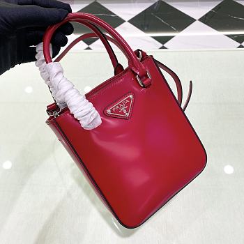 Kitlife Prada Small brushed leather tote red - 17.5x15x5cm