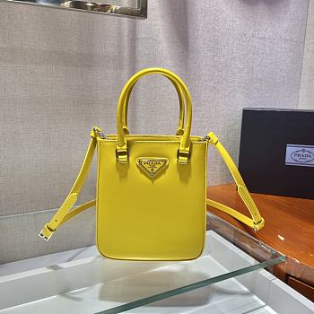 Kitlife Prada Small brushed leather yellow  - 17.5x15x5cm