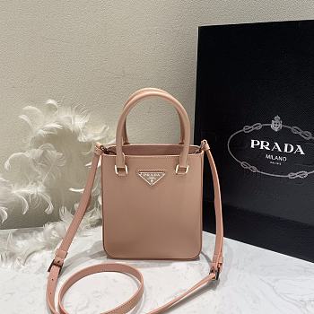 Kitlife Prada Small brushed leather tote beige - 17.5x15x5cm