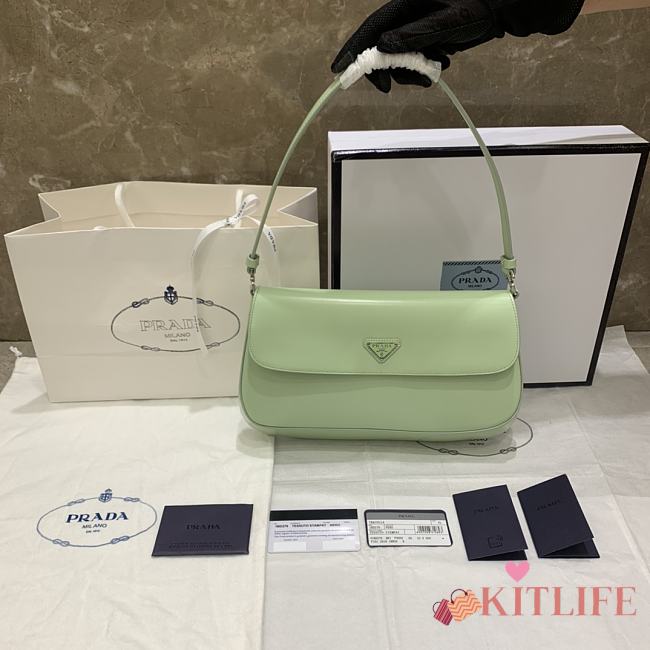 Ktilife Prada Cleo brushed leather shoulder mint bag - 1BD276 - 30*19*3.5CM - 1