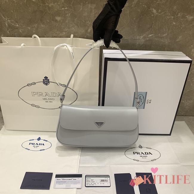 	 Ktilife Prada Cleo brushed leather shoulder blue bag - 1BD276 - 30*19*3.5CM - 1