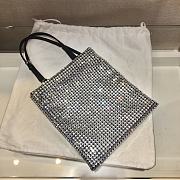 Kitlife Prada Rhinestone Handbag Silver - 20x18cm  - 5