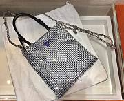 Kitlife Prada Rhinestone Handbag Silver - 20x18cm  - 1