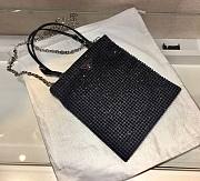 	 Kitlife Prada Rhinestone Handbag Black Silver - 20x18cm - 1