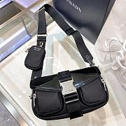 Kitlife Prada Pocket nylon and brushed leather black bag - 1BD295 - 23x12.5x5.5cm - 1
