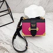 Kitlife Prada Cahier Black and Pink Calfskin Leather Shoulder Bag - 20x14x8.5cm - 1