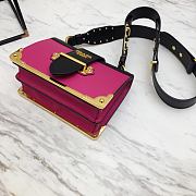 Kitlife Prada Cahier Black and Pink Calfskin Leather Shoulder Bag - 20x14x8.5cm - 3