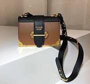 Kitlife Prada Cahier Black and Brown Calfskin Leather Shoulder Bag - 20x14x8.5cm - 1