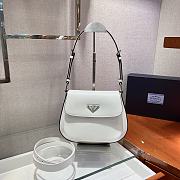 Kitlife Prada Cleo Brushed Leather Shoulder Bag With Flap White - 1BD303 – 24x19x6 cm - 1