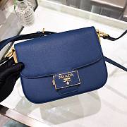 Kitlife Prada Embleme Bag In Blue Saffiano - 1BD217 - 14*20.5* - 1