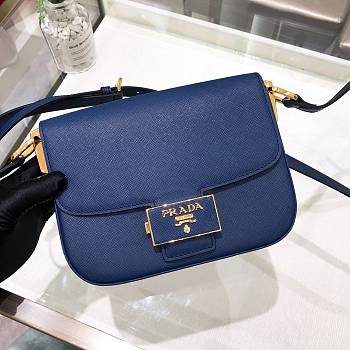 Kitlife Prada Embleme Bag In Blue Saffiano - 1BD217 - 14*20.5*