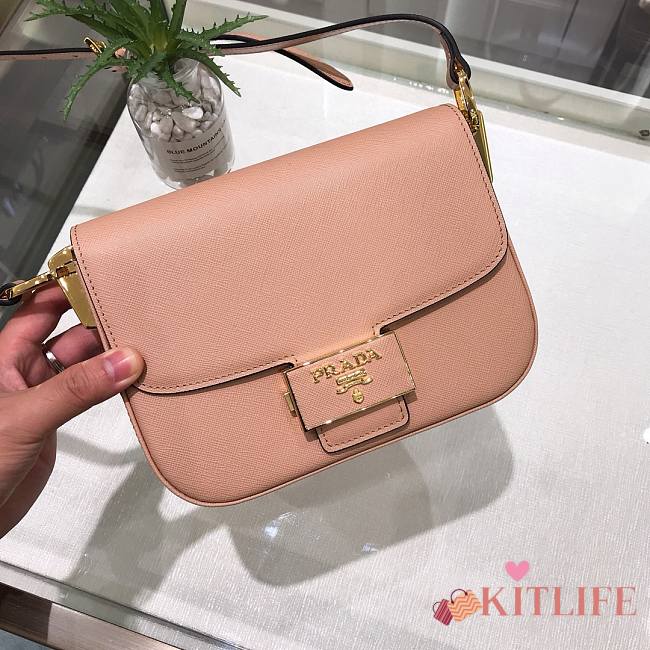 	 Kitlife Prada Embleme Bag In Nude Saffiano - 1BD217 - 14*20.5*cm - 1