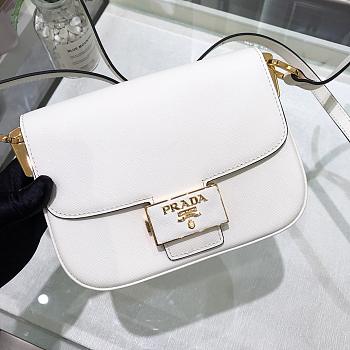 	 Kitlife Prada Embleme Bag In White Saffiano - 1BD217 - 14*20.5*