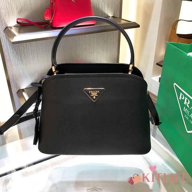 Kitlife Prada Medium Saffiano Leather Prada Matinée Black Bag - 28.5x20.5x12.5cm - 1