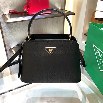 Kitlife Prada Medium Saffiano Leather Prada Matinée Black Bag - 28.5x20.5x12.5cm