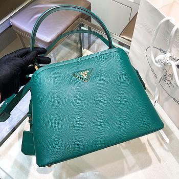 Kitlife Prada Medium Saffiano Leather Prada Matinée Green Bag - 28.5x20.5x12.5cm