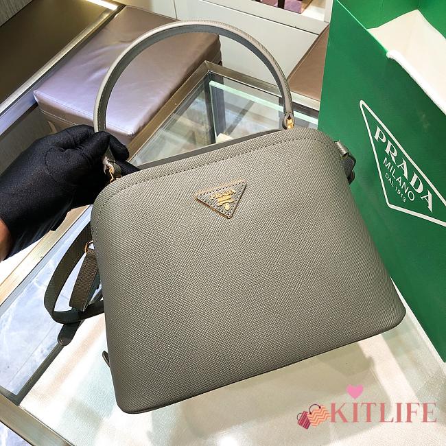 Kitlife Prada Medium Saffiano Leather Prada Matinée Grey Bag - 28.5x20.5x12.5cm - 1