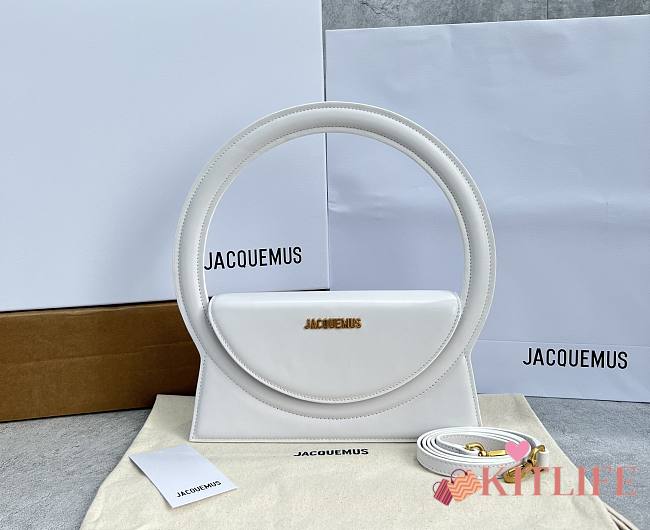 	 Kitlife Jacquemus Le sac Rond White Smooth leather - 26x13x6cm - 1