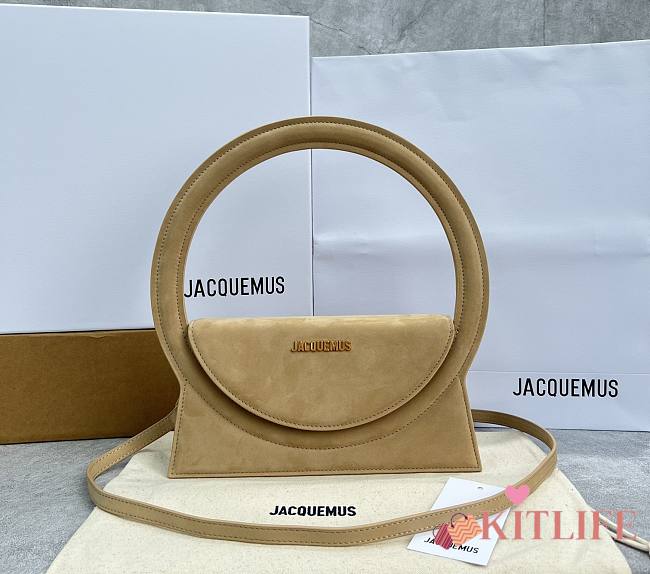 	 Kitlife Jacquemus Le sac Rond Beige Suede leather - 26x13x6cm - 1