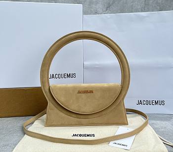 	 Kitlife Jacquemus Le sac Rond Beige Suede leather - 26x13x6cm