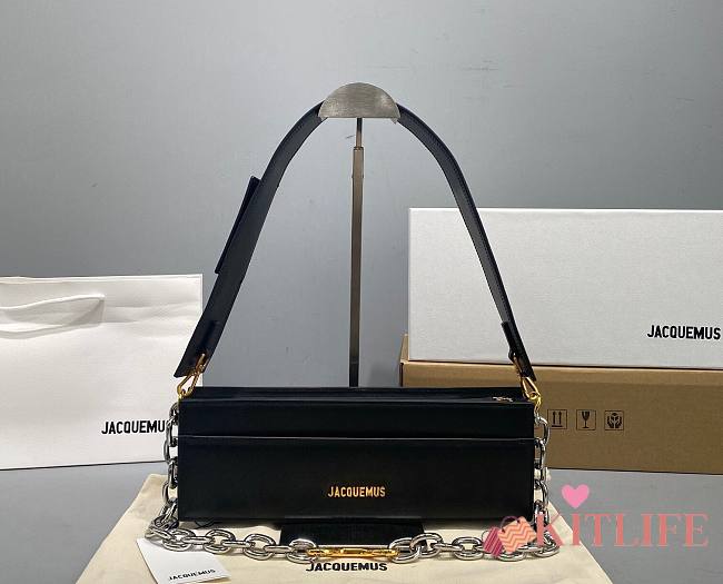 Kitlife Jacquemus Black Le Ciuciu Leather Shoulder Bag - 30x10.5x4.5cm - 1