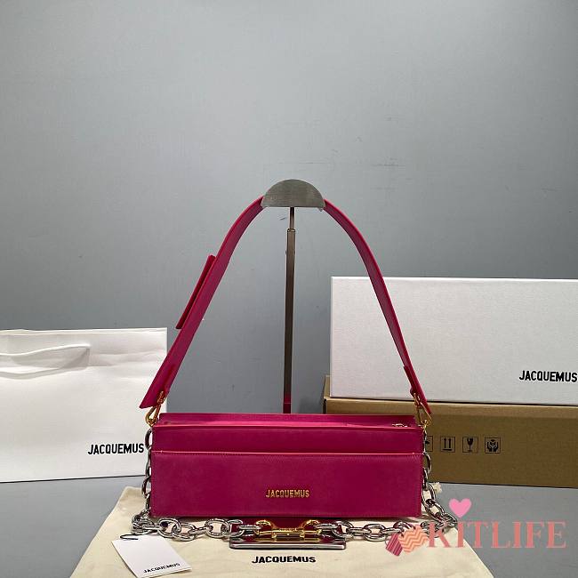 Kitlife Jacquemus Pink Le Ciuciu Leather Shoulder Bag - 30x10.5x4.5cm USD 370.00  - 1