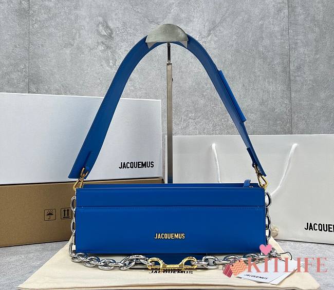 Kitlife Jacquemus Blue Le Ciuciu Leather Shoulder Bag - 30x10.5x4.5cm USD 370.00  - 1